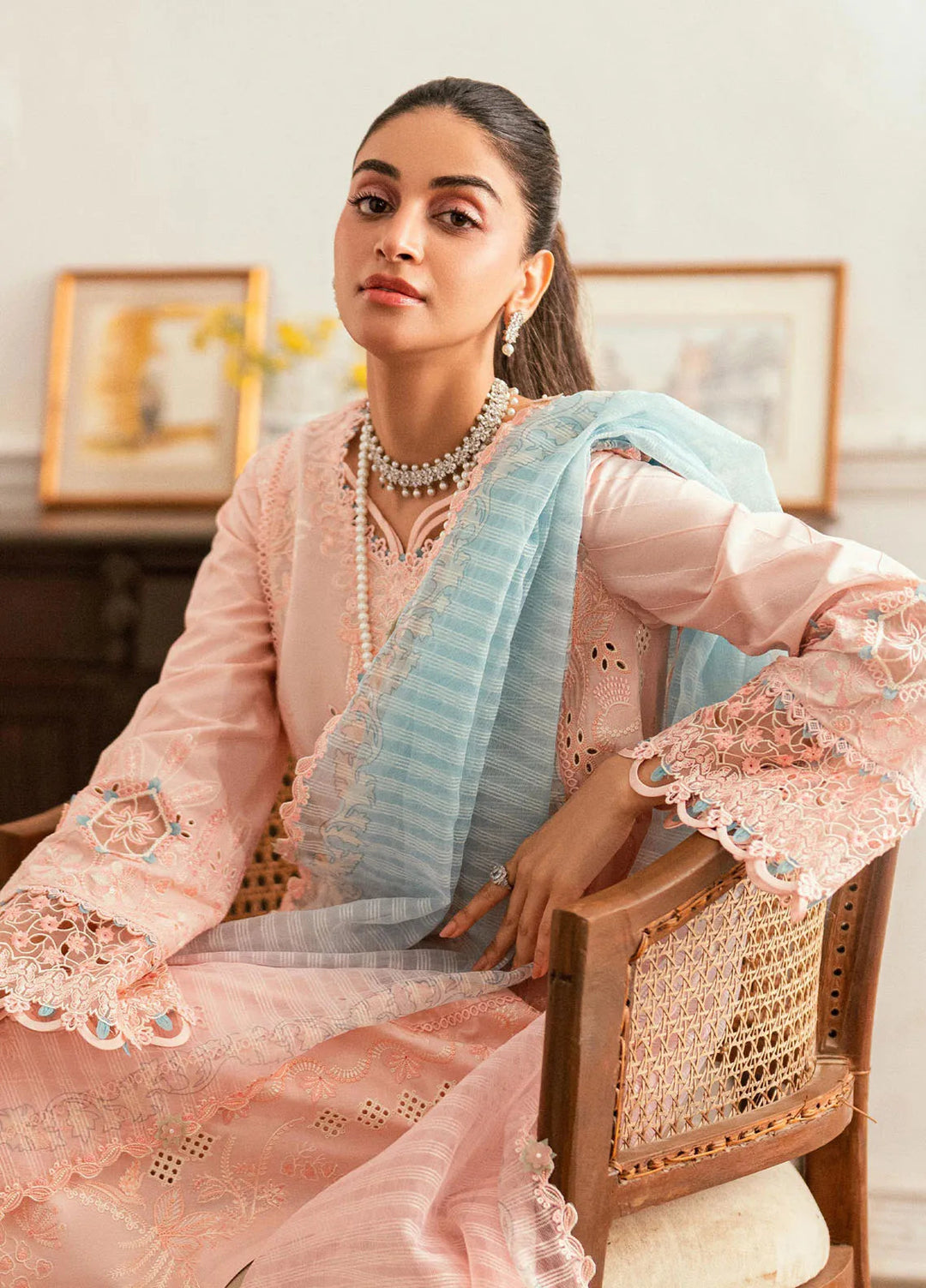 Qalamkar Embroidered Lawn Suits Unstitched 3 Piece QLM25LL SB-05 Aleeza - Summer Collection