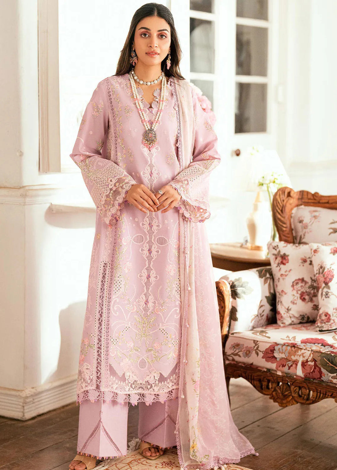 Qalamkar Embroidered Lawn Suits Unstitched 3 Piece QLM25LL SB-06 Komal - Summer Collection