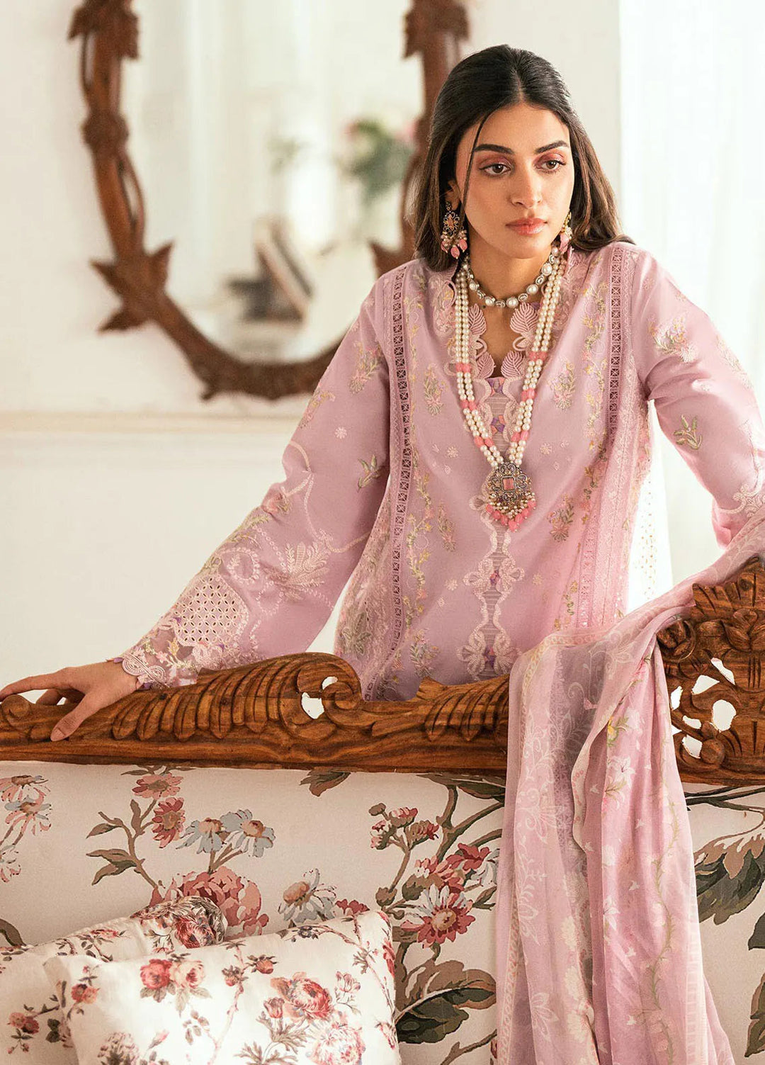 Qalamkar Embroidered Lawn Suits Unstitched 3 Piece QLM25LL SB-06 Komal - Summer Collection