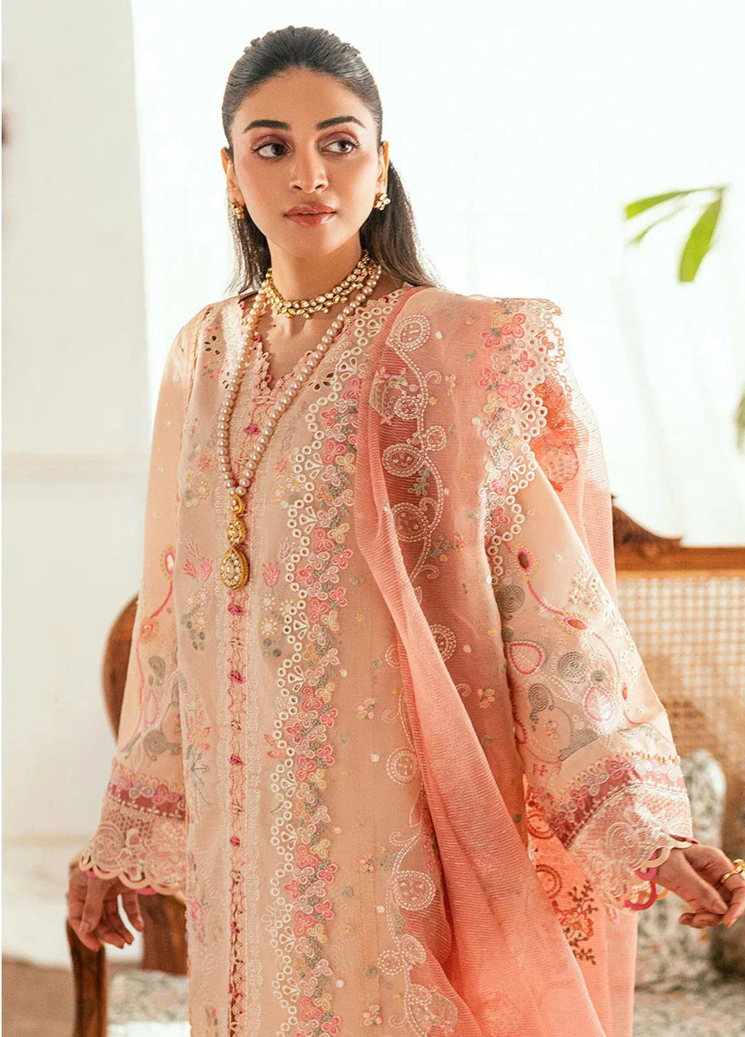 Qalamkar Embroidered Lawn Suits Unstitched 3 Piece QLM25LL SB-07 Zoya - Summer Collection