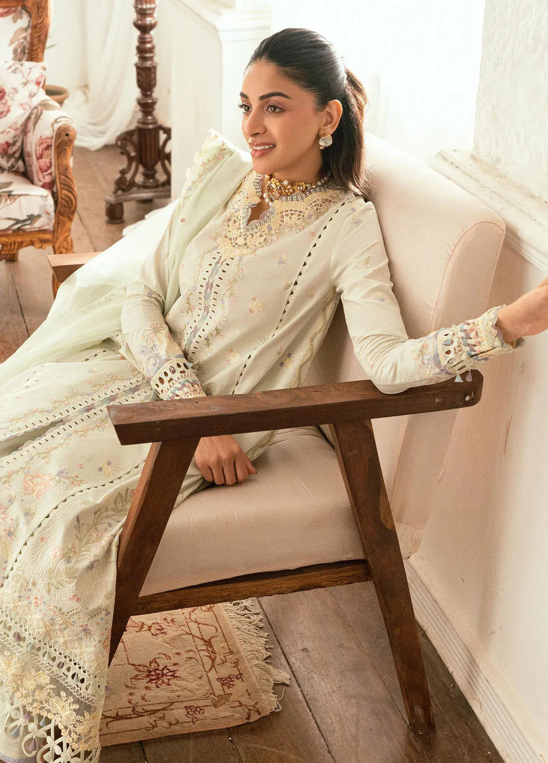 Qalamkar Embroidered Lawn Suits Unstitched 3 Piece QLM25LL SB-08 Rimsha - Summer Collection