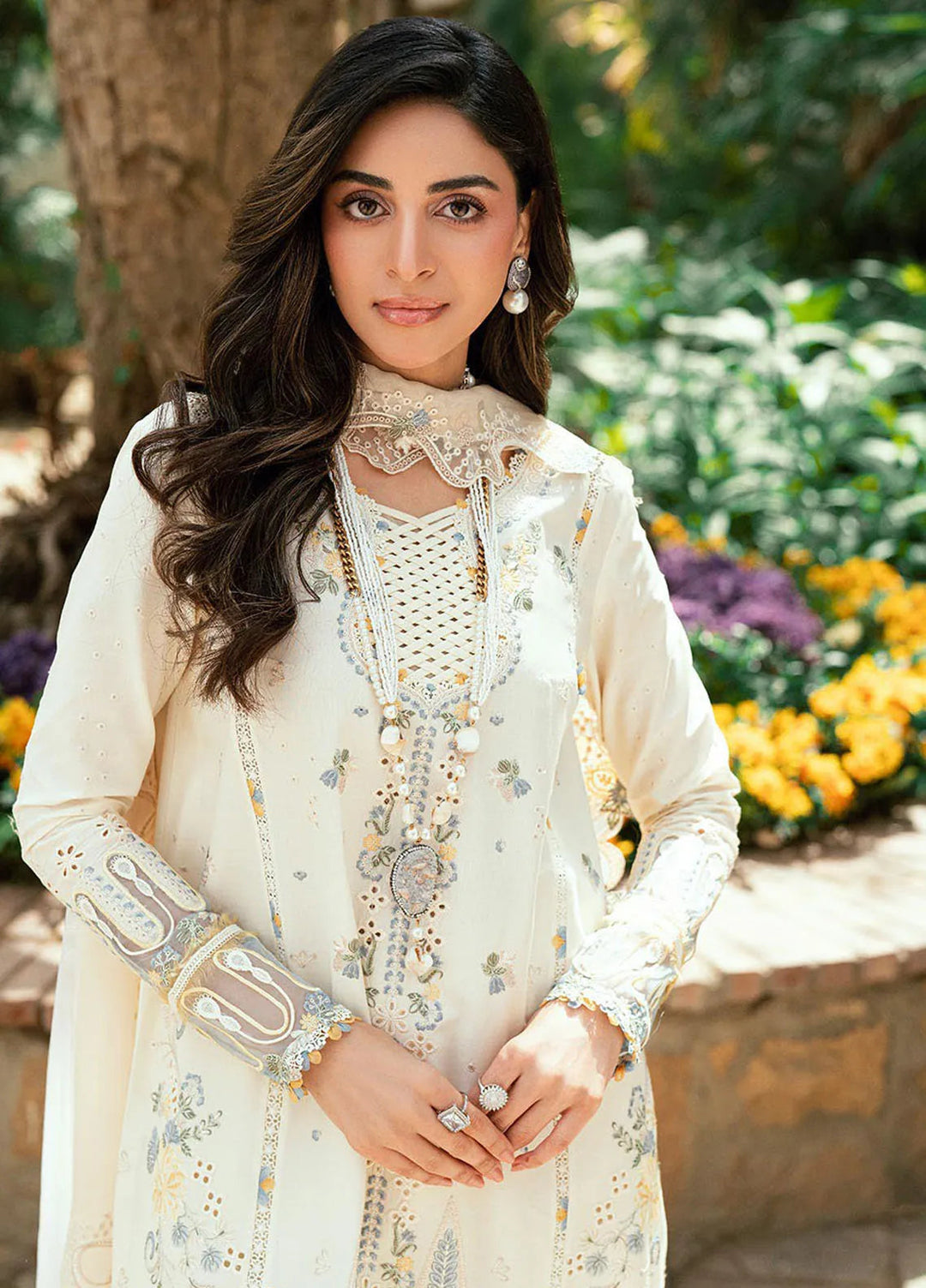 Qalamkar Embroidered Lawn Suits Unstitched 3 Piece QLM25LL SB-09 Adeena - Summer Collection