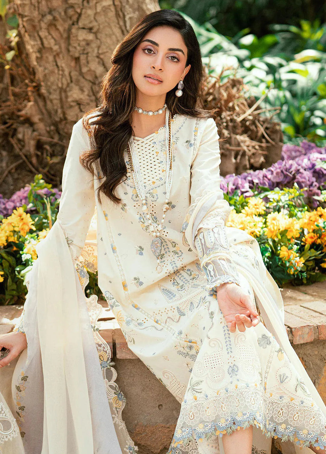 Qalamkar Embroidered Lawn Suits Unstitched 3 Piece QLM25LL SB-09 Adeena - Summer Collection