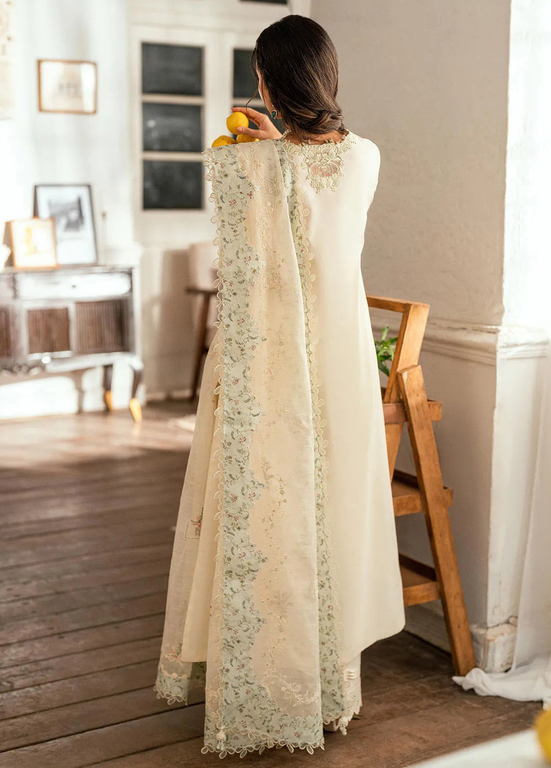 Qalamkar Embroidered Lawn Suits Unstitched 3 Piece QLM25LL SB-10 Nadia - Summer Collection