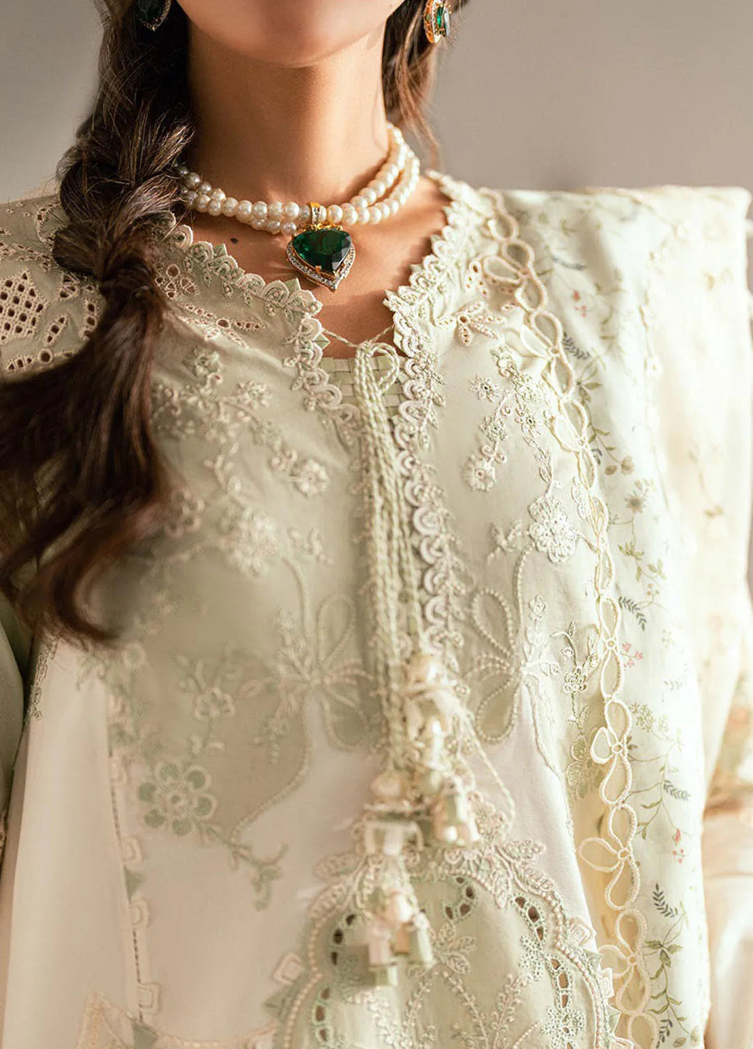 Qalamkar Embroidered Lawn Suits Unstitched 3 Piece QLM25LL SB-10 Nadia - Summer Collection