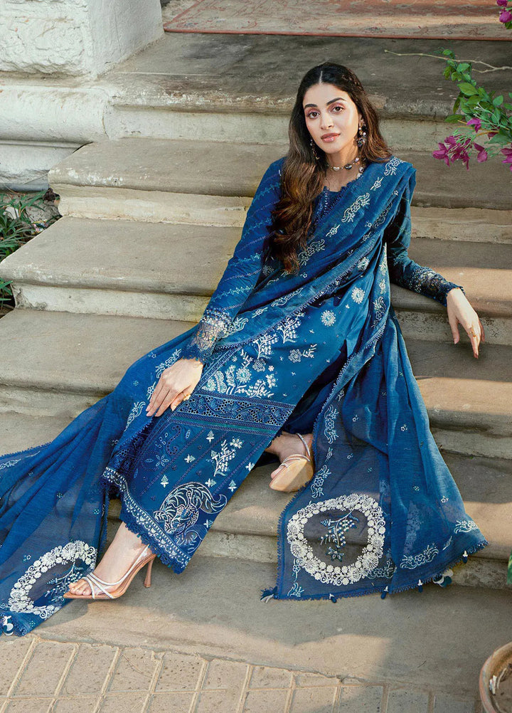 Qalamkar Embroidered Lawn Suits Unstitched 3 Piece QLM25LL SB-11 Noray - Summer Collection