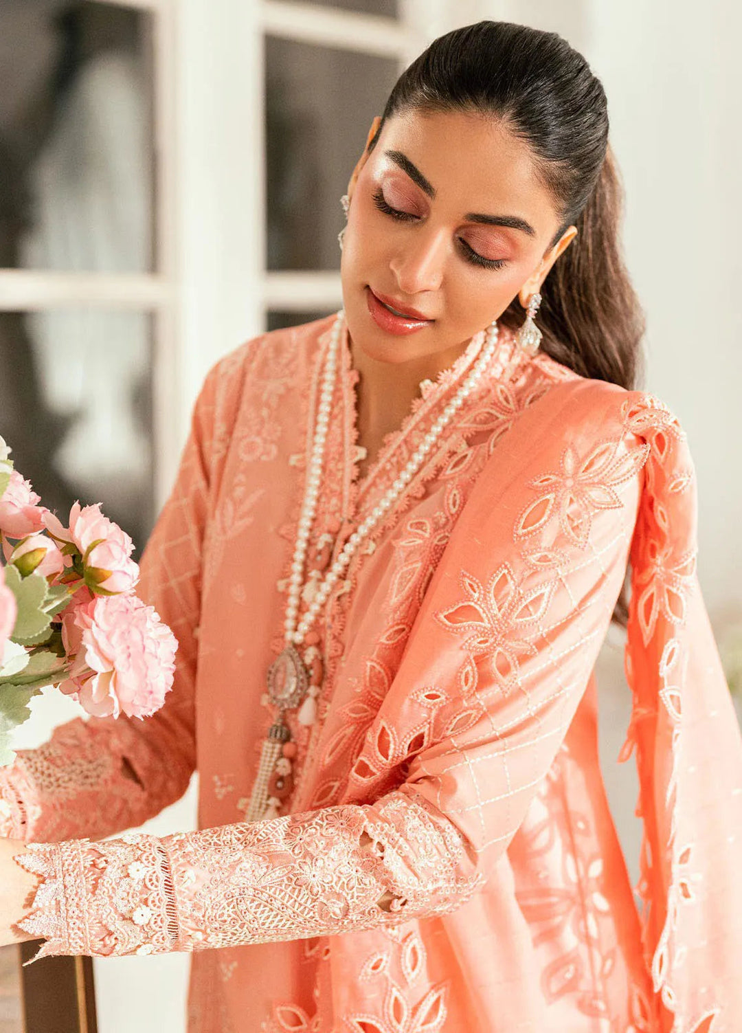 Qalamkar Embroidered Lawn Suits Unstitched 3 Piece QLM25LL SB-12 Jafa - Summer Collection