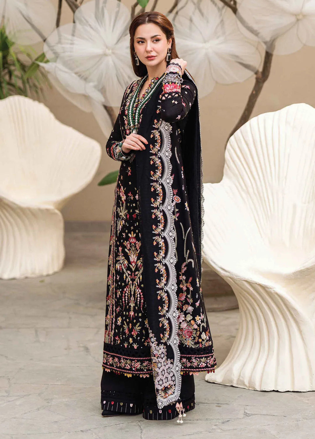 Qalamkar Embroidered Lawn Suits Unstitched 3 Piece QLM25SL FK-15 Hannah - Summer Collection