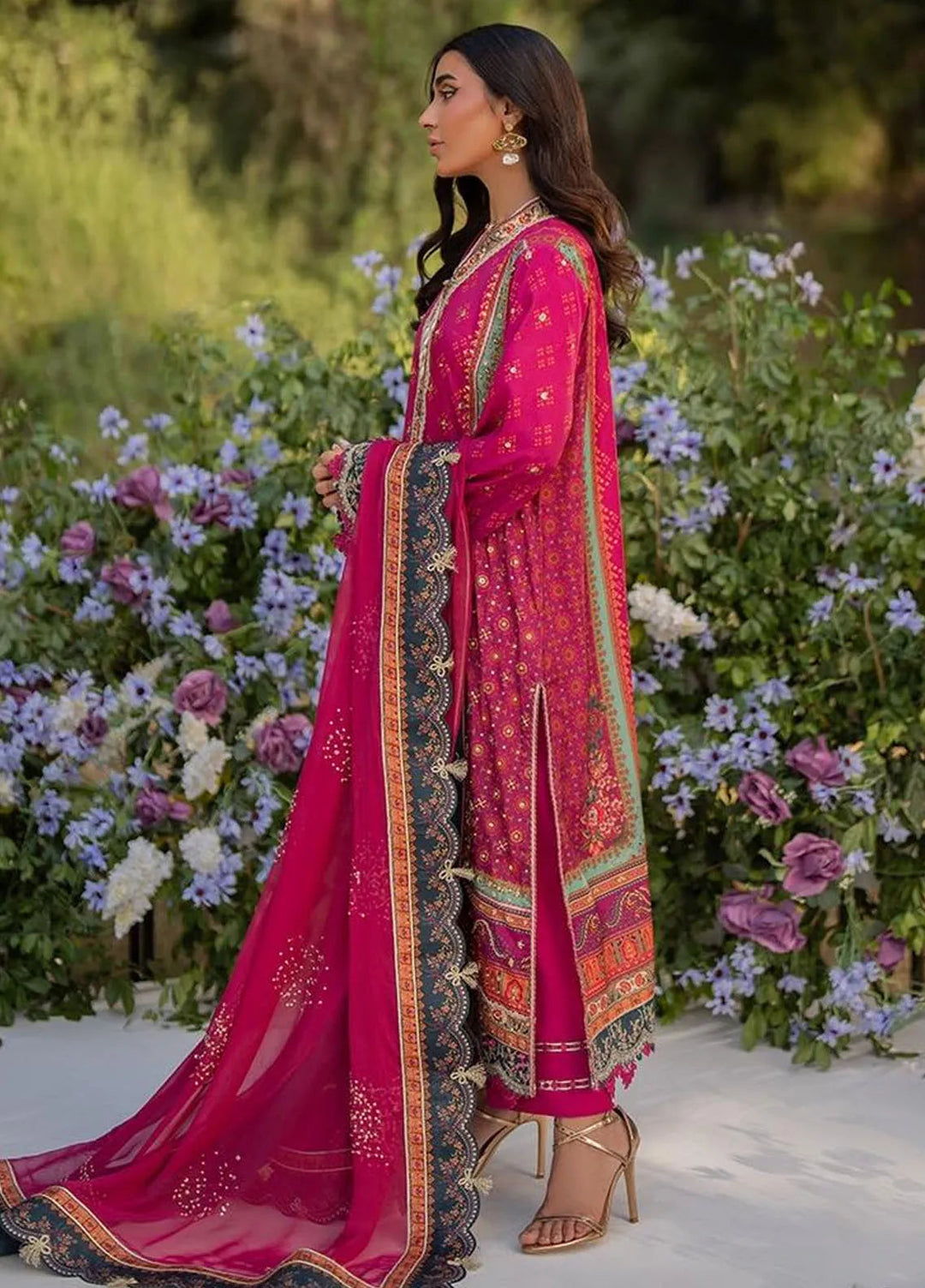 Qalamkar Embroidered Silk Suits Unstitched 3 Piece QLM24LS UA-01 ELIA - Luxury Collection