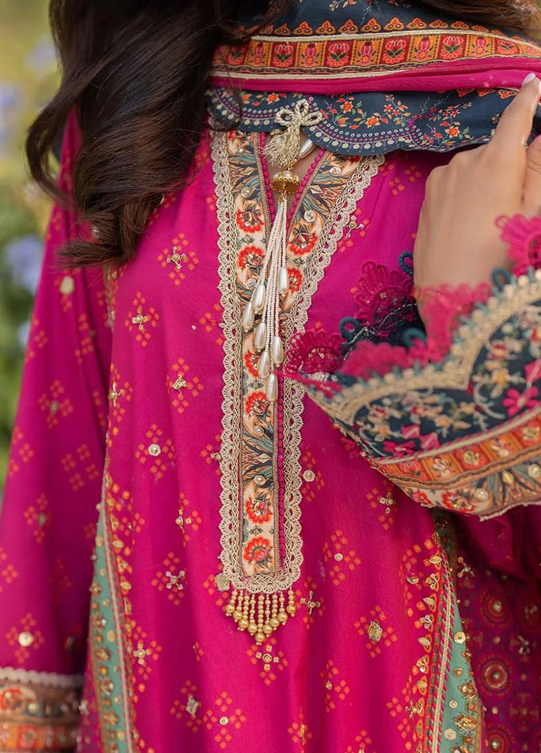Qalamkar Embroidered Silk Suits Unstitched 3 Piece QLM24LS UA-01 ELIA - Luxury Collection