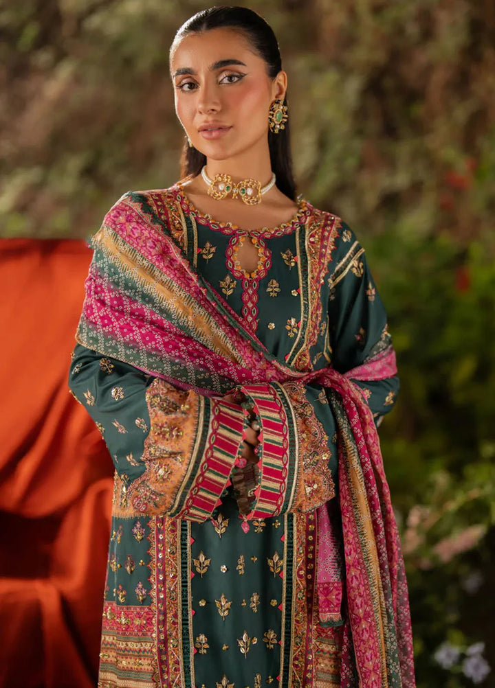 Qalamkar Embroidered Silk Suits Unstitched 3 Piece QLM24LS UA-02 NINA - Luxury Collection