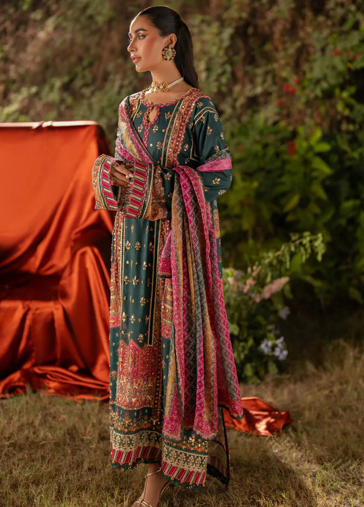 Qalamkar Embroidered Silk Suits Unstitched 3 Piece QLM24LS UA-02 NINA - Luxury Collection