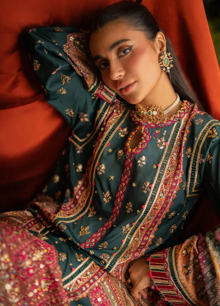 Qalamkar Embroidered Silk Suits Unstitched 3 Piece QLM24LS UA-02 NINA - Luxury Collection