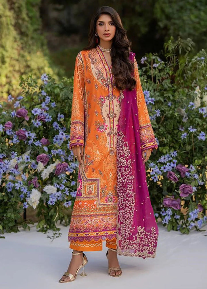 Qalamkar Embroidered Silk Suits Unstitched 3 Piece QLM24LS UA-03 ALMA - Luxury Collection