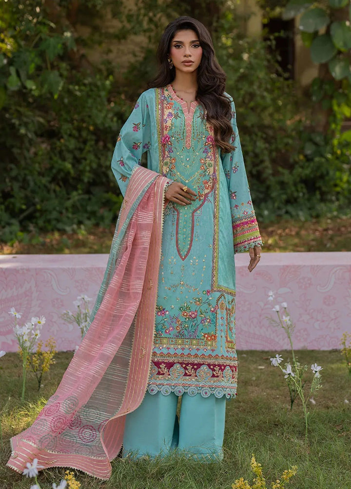 Qalamkar Embroidered Silk Suits Unstitched 3 Piece QLM24LS UA-06 SARA - Luxury Collection
