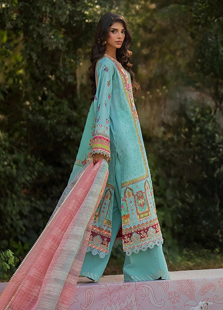 Qalamkar Embroidered Silk Suits Unstitched 3 Piece QLM24LS UA-06 SARA - Luxury Collection