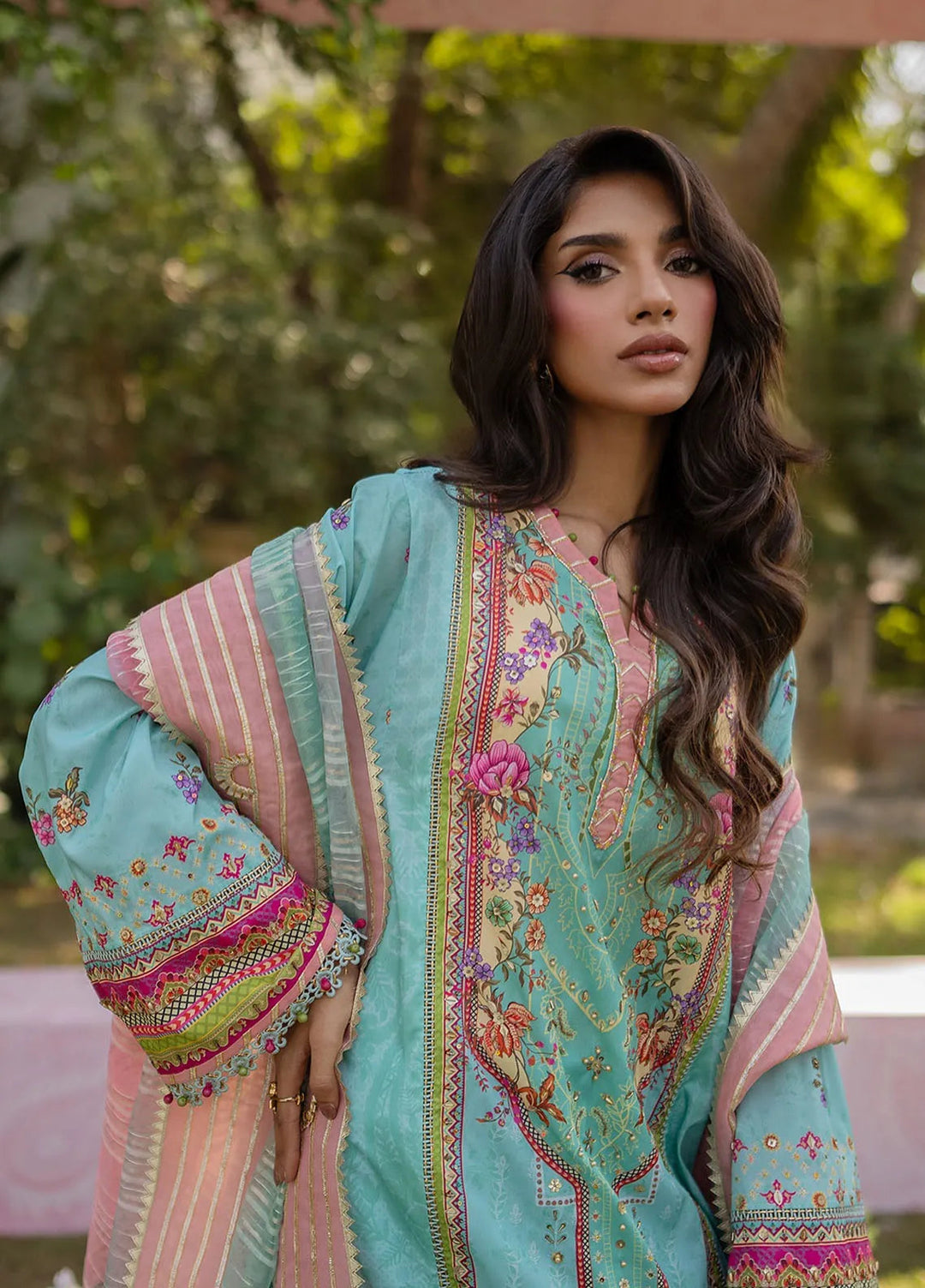 Qalamkar Embroidered Silk Suits Unstitched 3 Piece QLM24LS UA-06 SARA - Luxury Collection