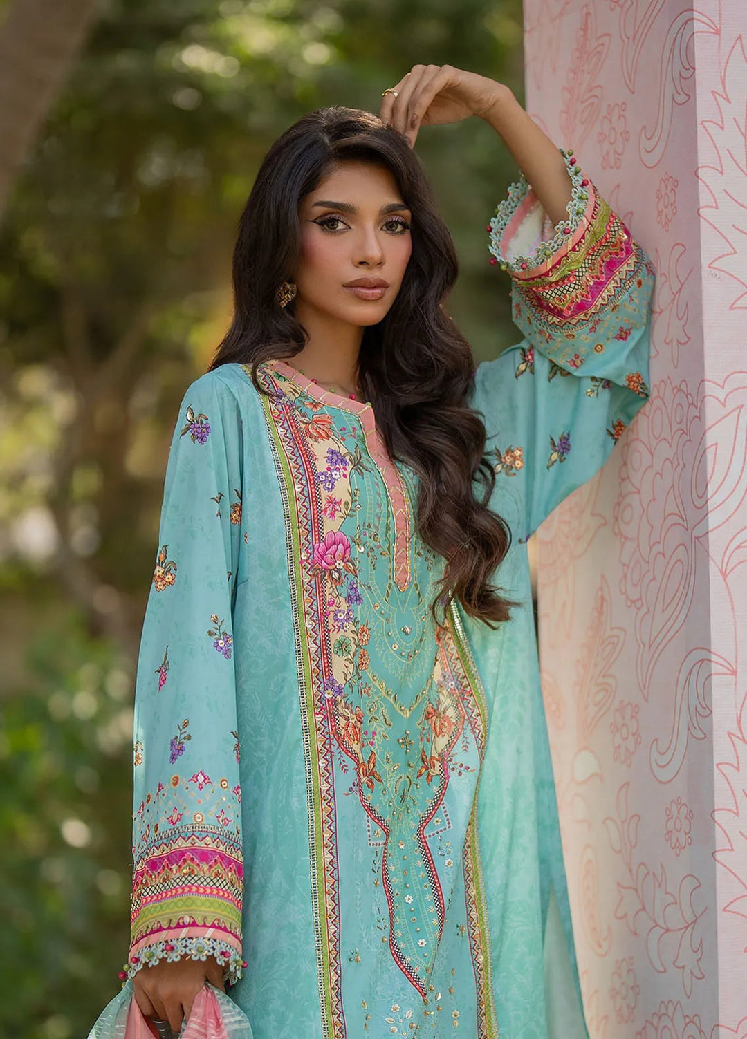 Qalamkar Embroidered Silk Suits Unstitched 3 Piece QLM24LS UA-06 SARA - Luxury Collection