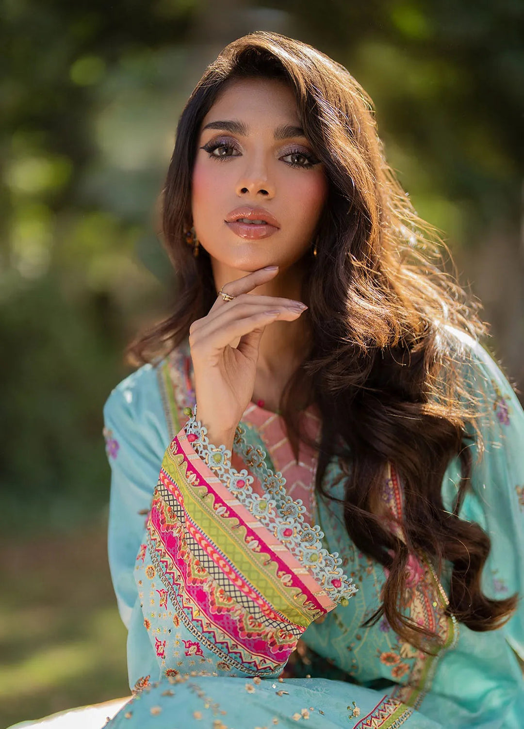 Qalamkar Embroidered Silk Suits Unstitched 3 Piece QLM24LS UA-06 SARA - Luxury Collection