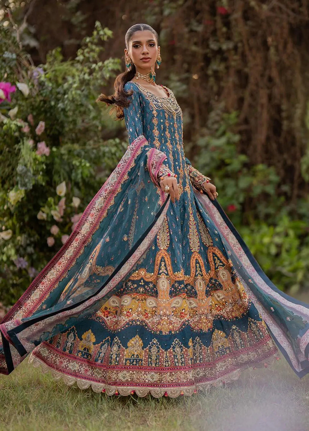 Qalamkar Embroidered Silk Suits Unstitched 3 Piece QLM24LS UA-09 TINA - Luxury Collection