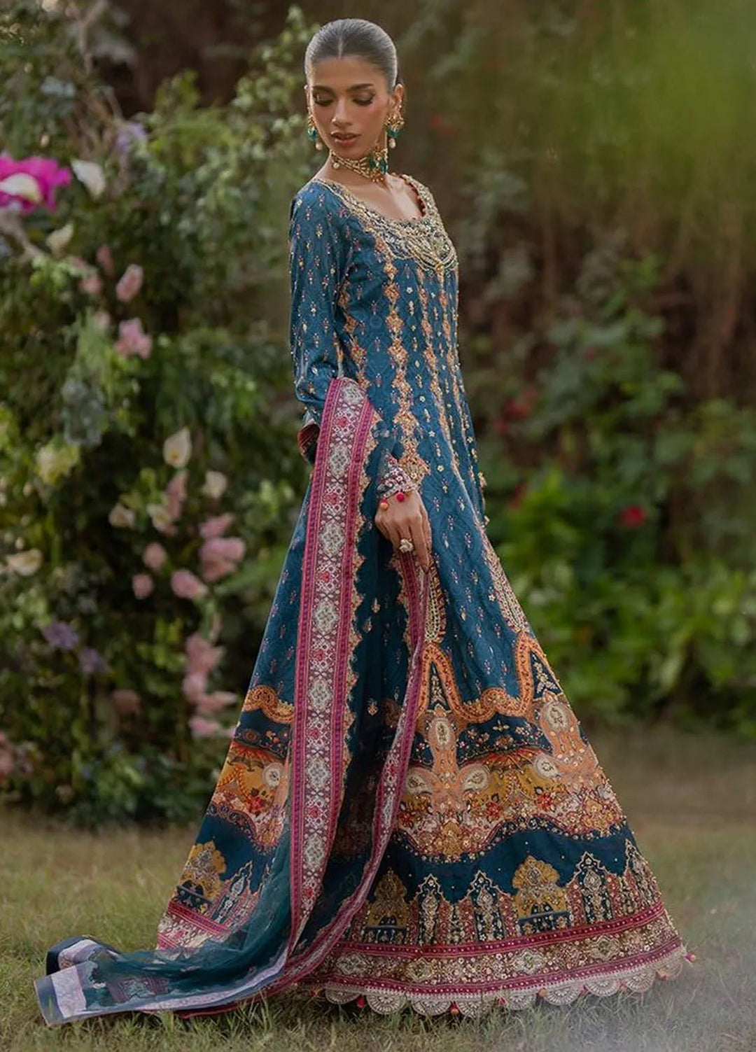 Qalamkar Embroidered Silk Suits Unstitched 3 Piece QLM24LS UA-09 TINA - Luxury Collection