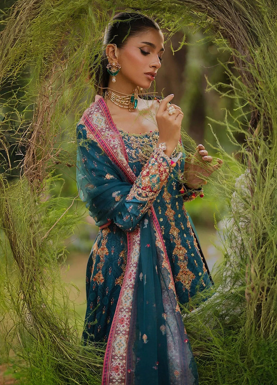 Qalamkar Embroidered Silk Suits Unstitched 3 Piece QLM24LS UA-09 TINA - Luxury Collection
