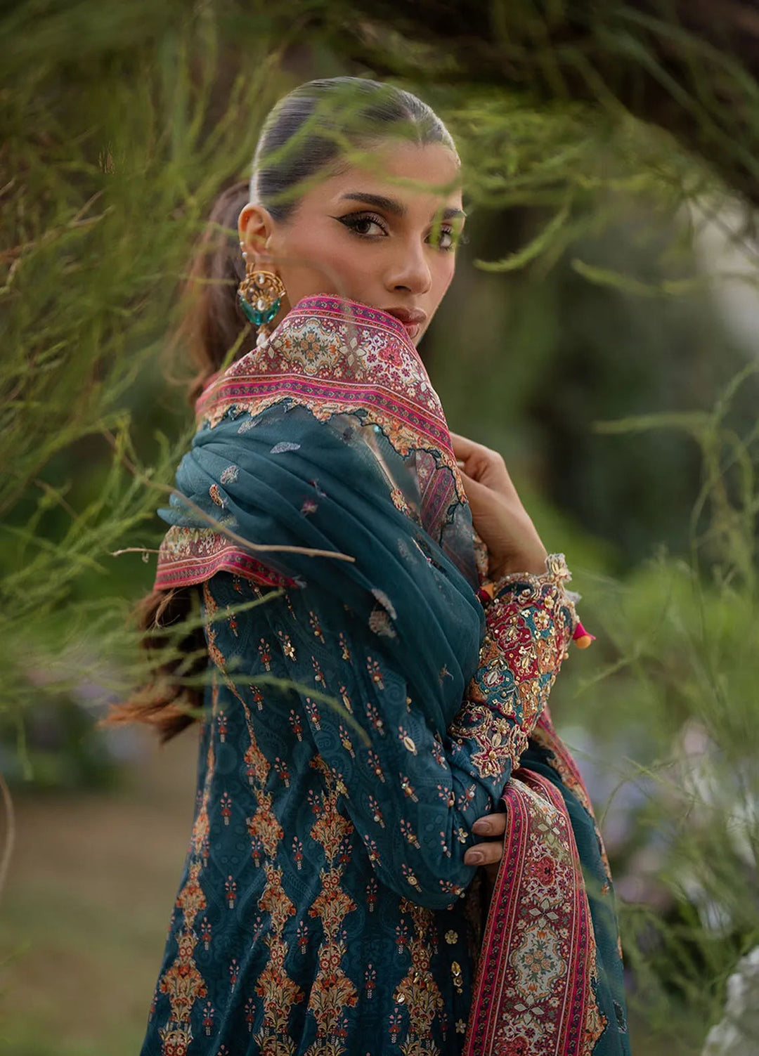 Qalamkar Embroidered Silk Suits Unstitched 3 Piece QLM24LS UA-09 TINA - Luxury Collection