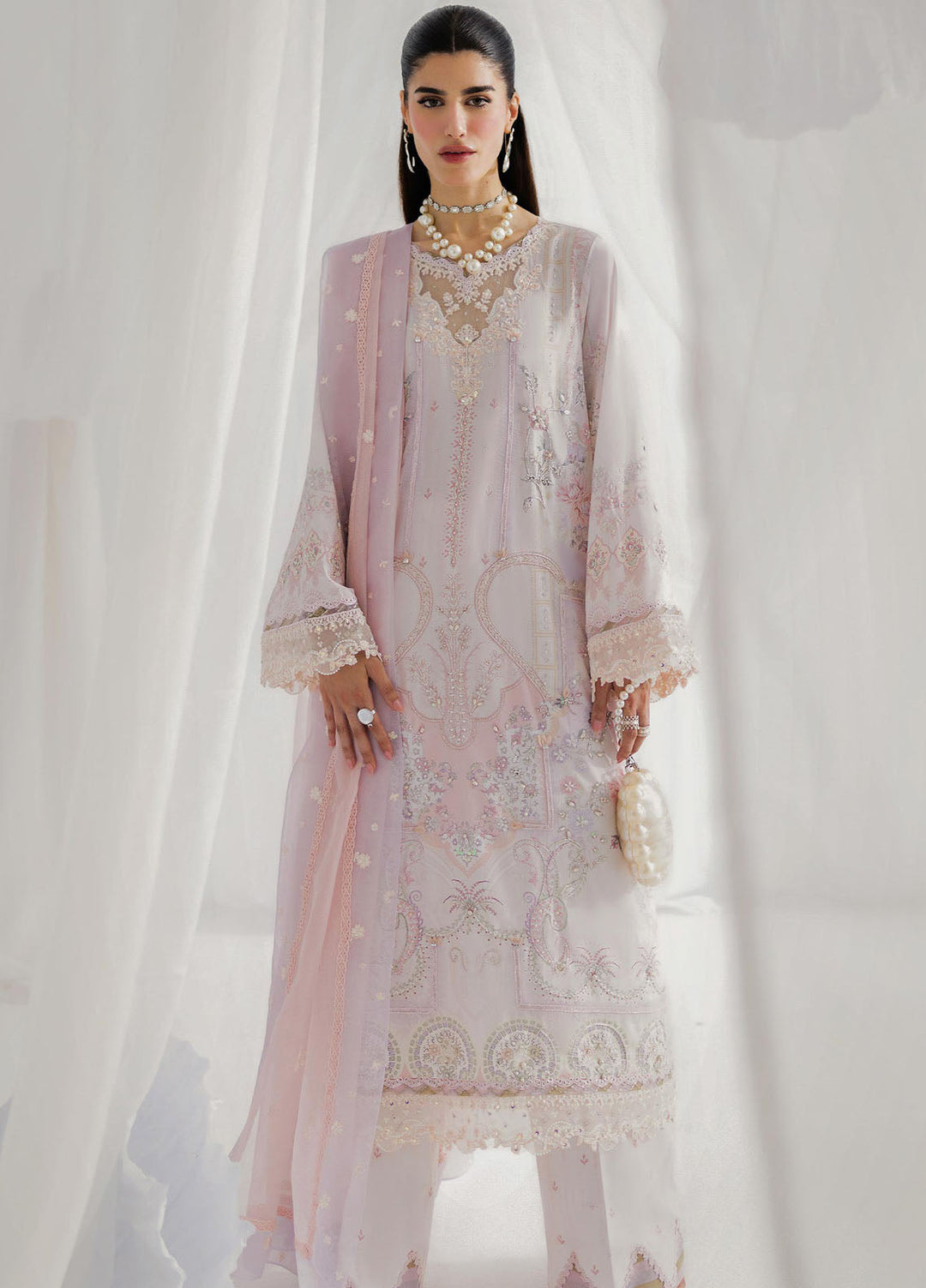 Qalamkar Embroidered Silk Suits Unstitched 3 Piece QLM25LS D-04 Marlene - Festive Collection