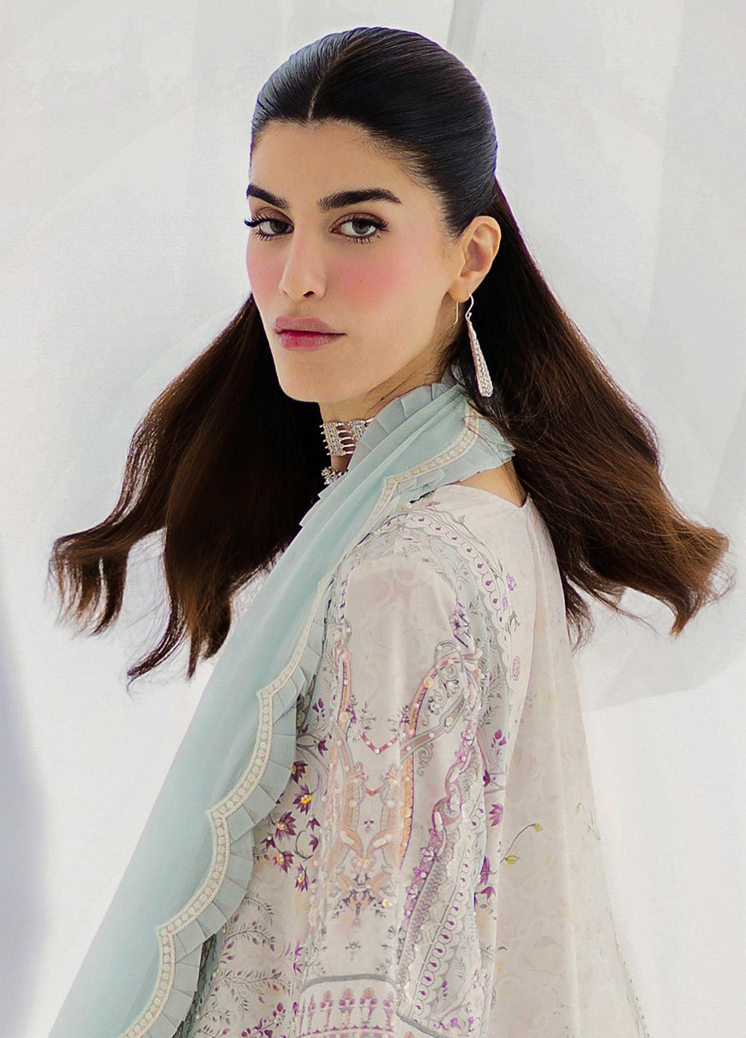 Qalamkar Embroidered Silk Suits Unstitched 3 Piece QLM25LS D-06 Nele - Festive Collection