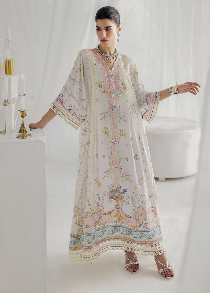 Qalamkar Embroidered Silk Suits Unstitched Kaftan QLM25LS D-08 Bianca - Festive Collection