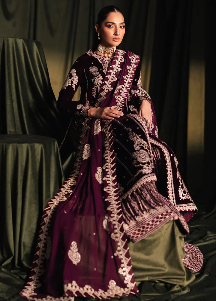 Qalamkar Embroidered Velvet Suits Unstitched 3 Piece BK-01 Amani - Luxury Collection