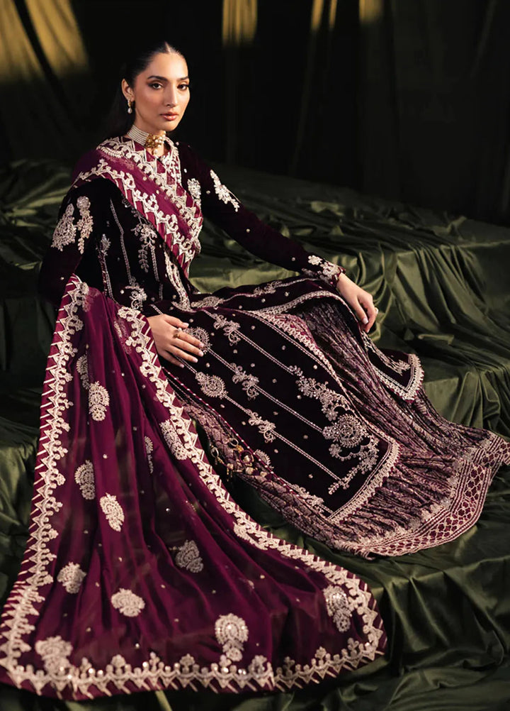 Qalamkar Embroidered Velvet Suits Unstitched 3 Piece BK-01 Amani - Luxury Collection