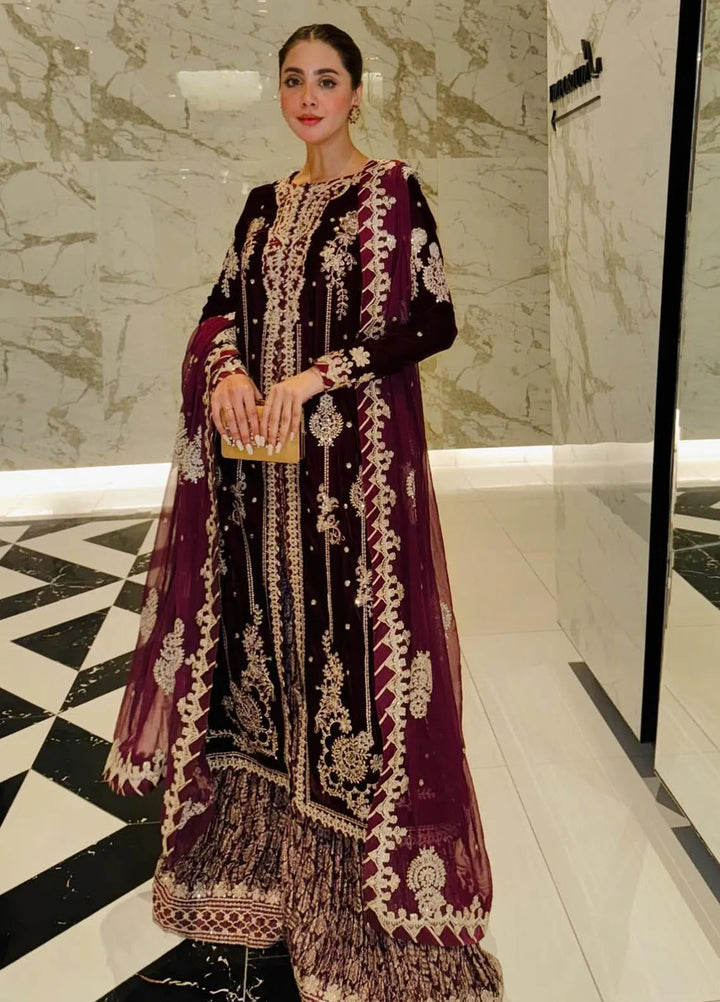 Qalamkar Embroidered Velvet Suits Unstitched 3 Piece BK-01 Amani - Luxury Collection