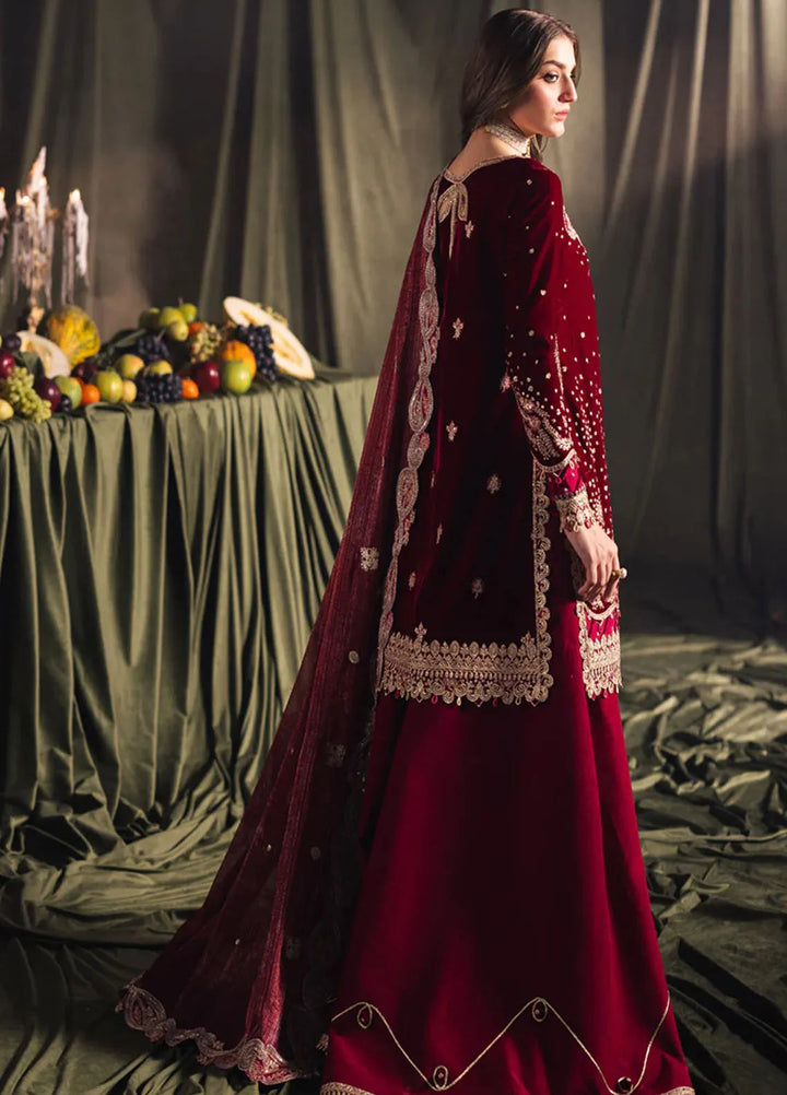 Qalamkar Embroidered Velvet Suits Unstitched 3 Piece BK-02 Amara - Luxury Collection