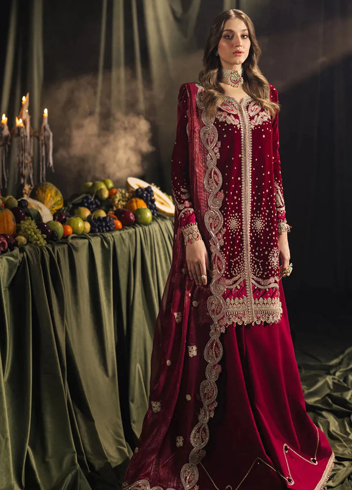 Qalamkar Embroidered Velvet Suits Unstitched 3 Piece BK-02 Amara - Luxury Collection