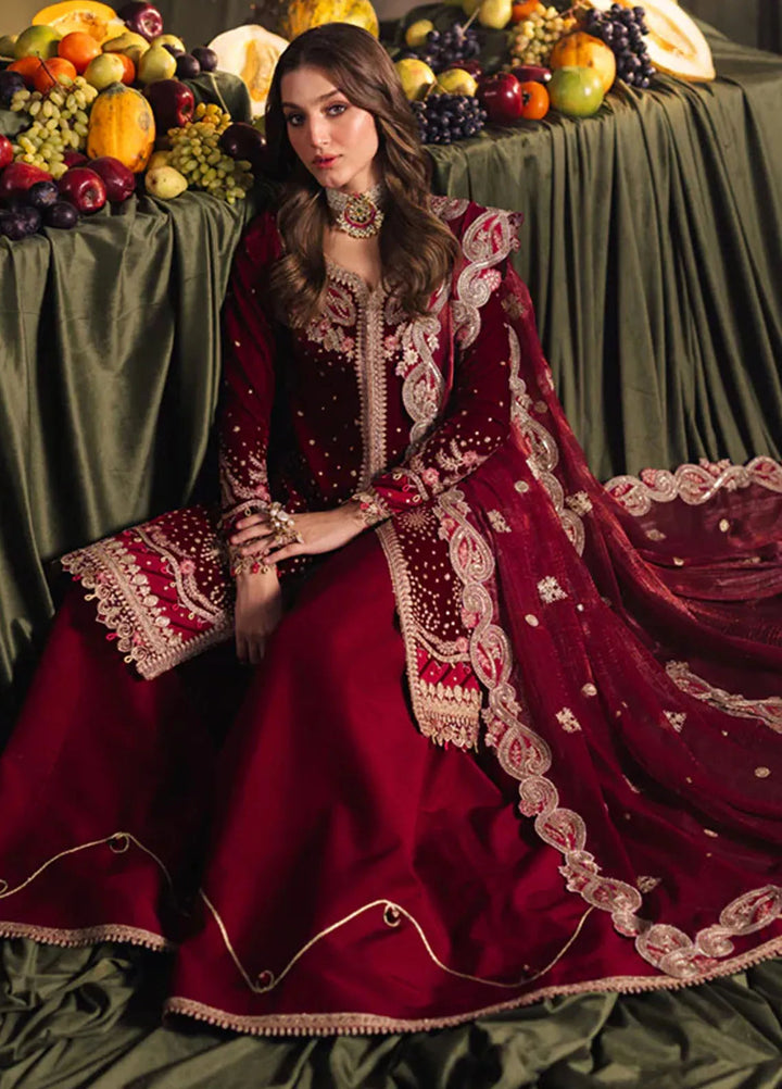 Qalamkar Embroidered Velvet Suits Unstitched 3 Piece BK-02 Amara - Luxury Collection