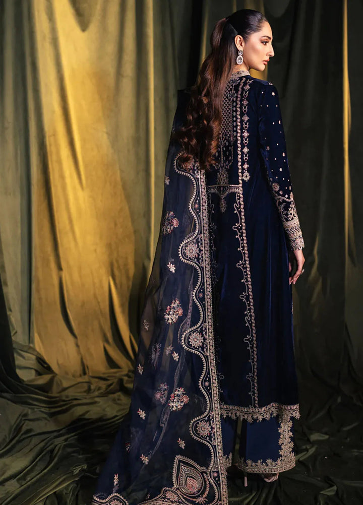 Qalamkar Embroidered Velvet Suits Unstitched 3 Piece BK-05 Dalia - Luxury Collection