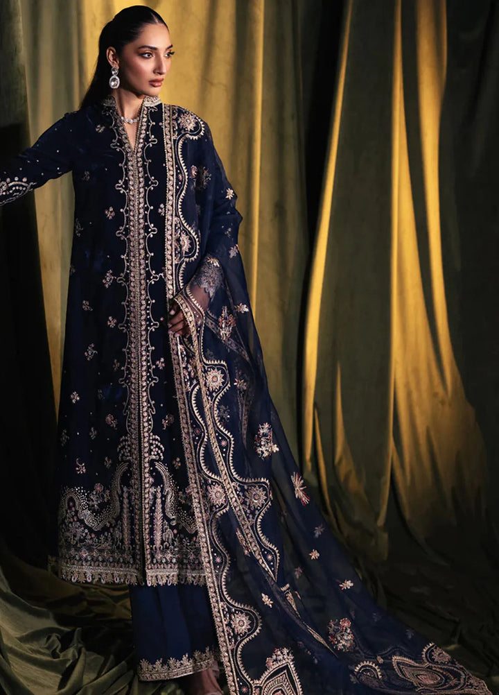 Qalamkar Embroidered Velvet Suits Unstitched 3 Piece BK-05 Dalia - Luxury Collection