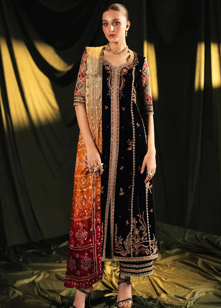 Qalamkar Embroidered Velvet Suits Unstitched 3 Piece BK-06 Zola - Luxury Collection