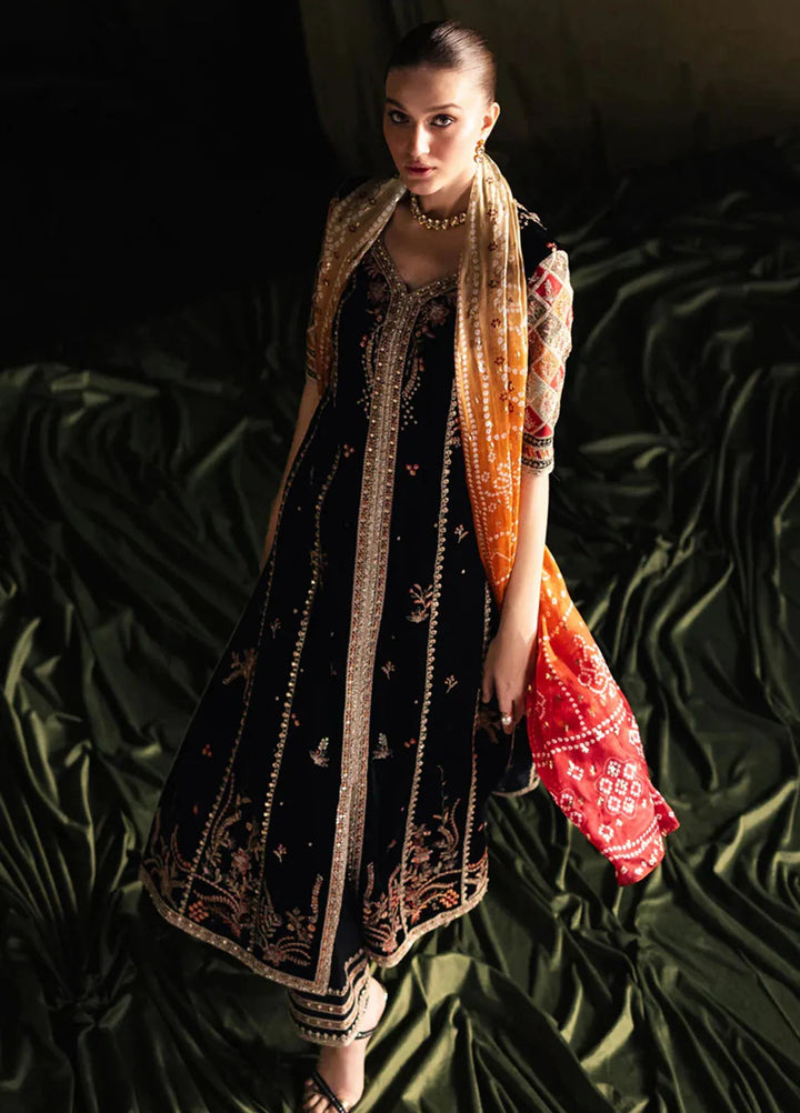 Qalamkar Embroidered Velvet Suits Unstitched 3 Piece BK-06 Zola - Luxury Collection