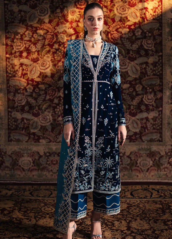 Qalamkar Embroidered Velvet Suits Unstitched 3 Piece BK-07 Liyana - Luxury Collection