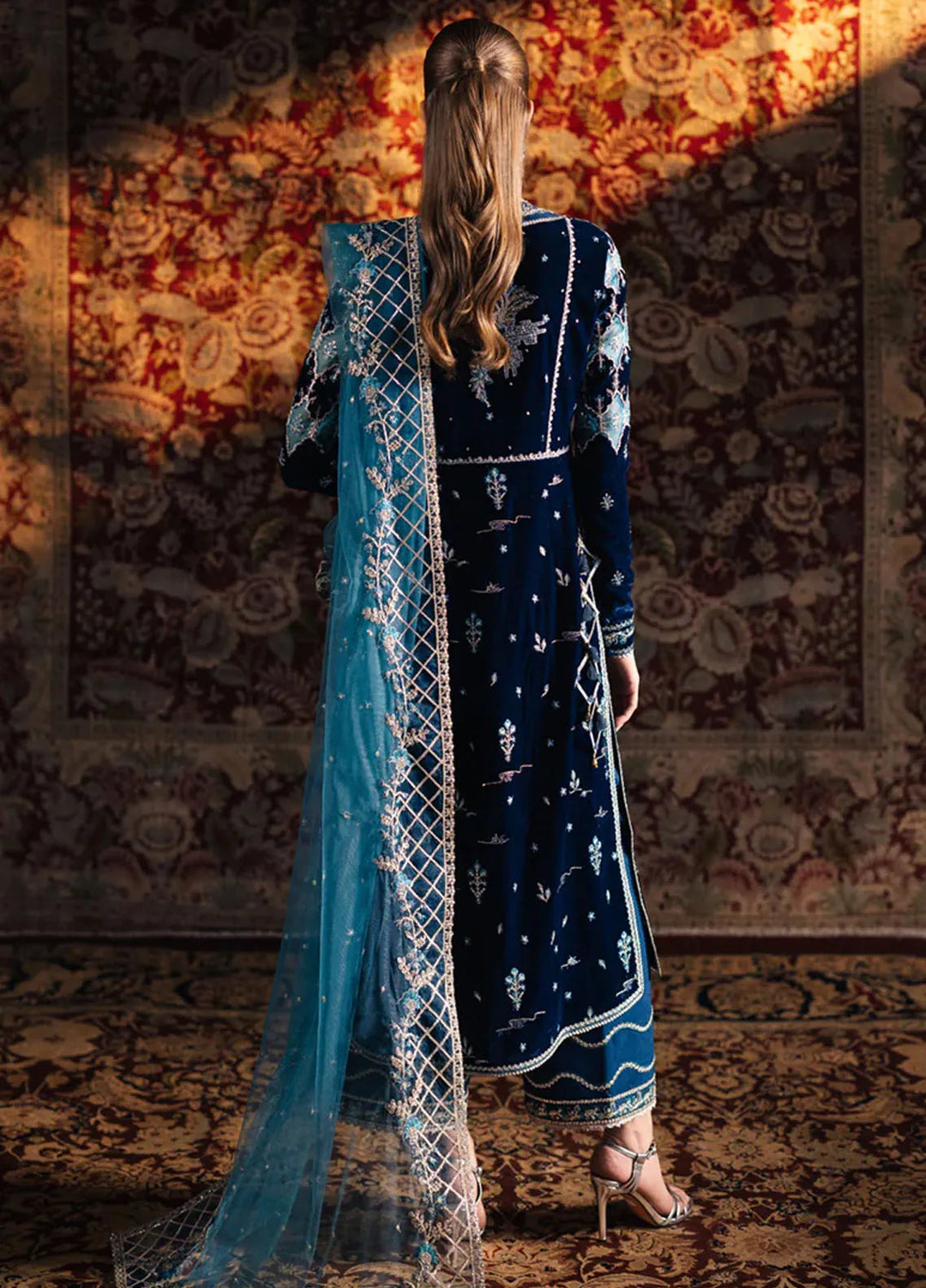 Qalamkar Embroidered Velvet Suits Unstitched 3 Piece BK-07 Liyana - Luxury Collection