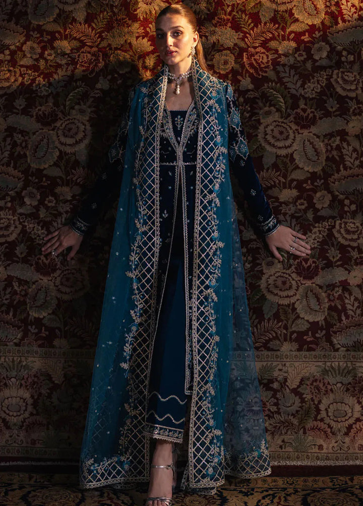 Qalamkar Embroidered Velvet Suits Unstitched 3 Piece BK-07 Liyana - Luxury Collection