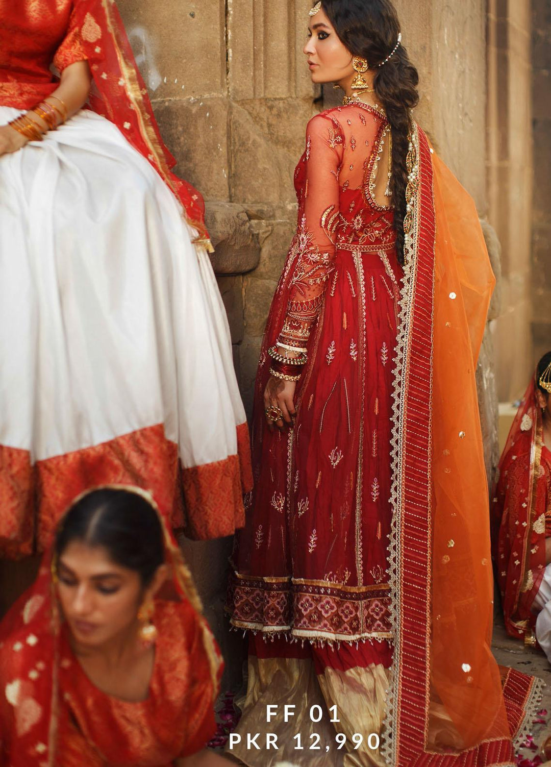 Qalamkar Embroidered Net Suits Unstitched 3 Piece QLM21F 01 - Festive Collection