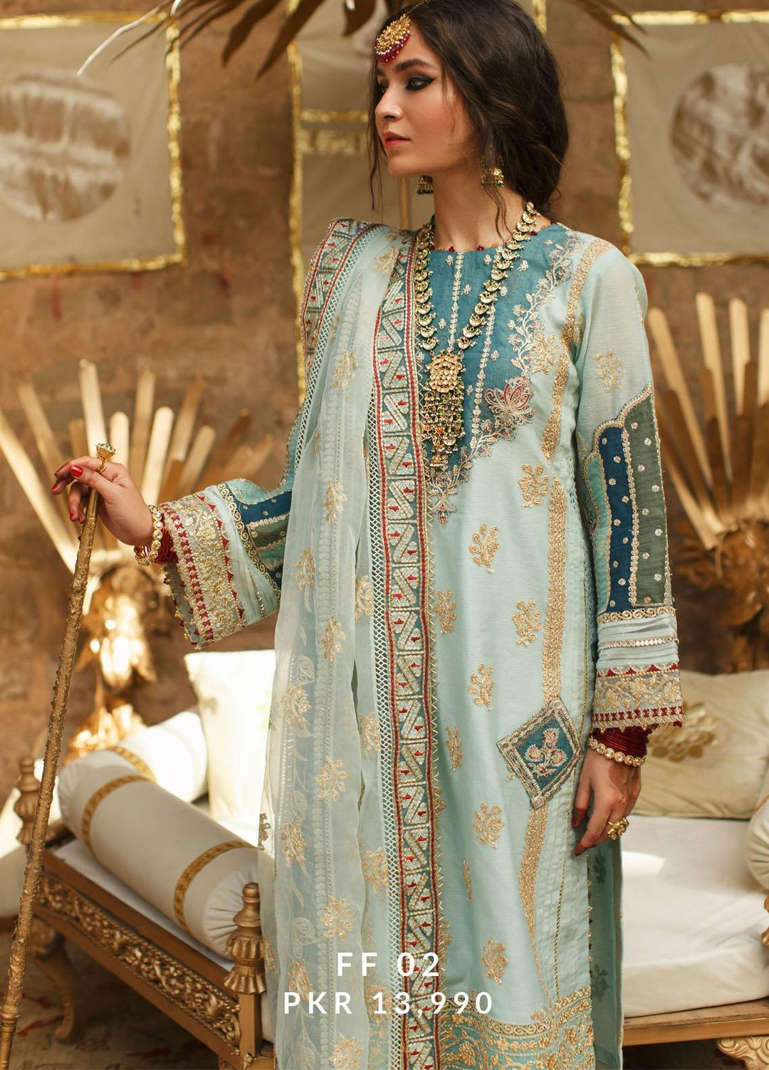 Qalamkar Embroidered Doria Suits Unstitched 3 Piece QLM21F 02 - Festive Collection