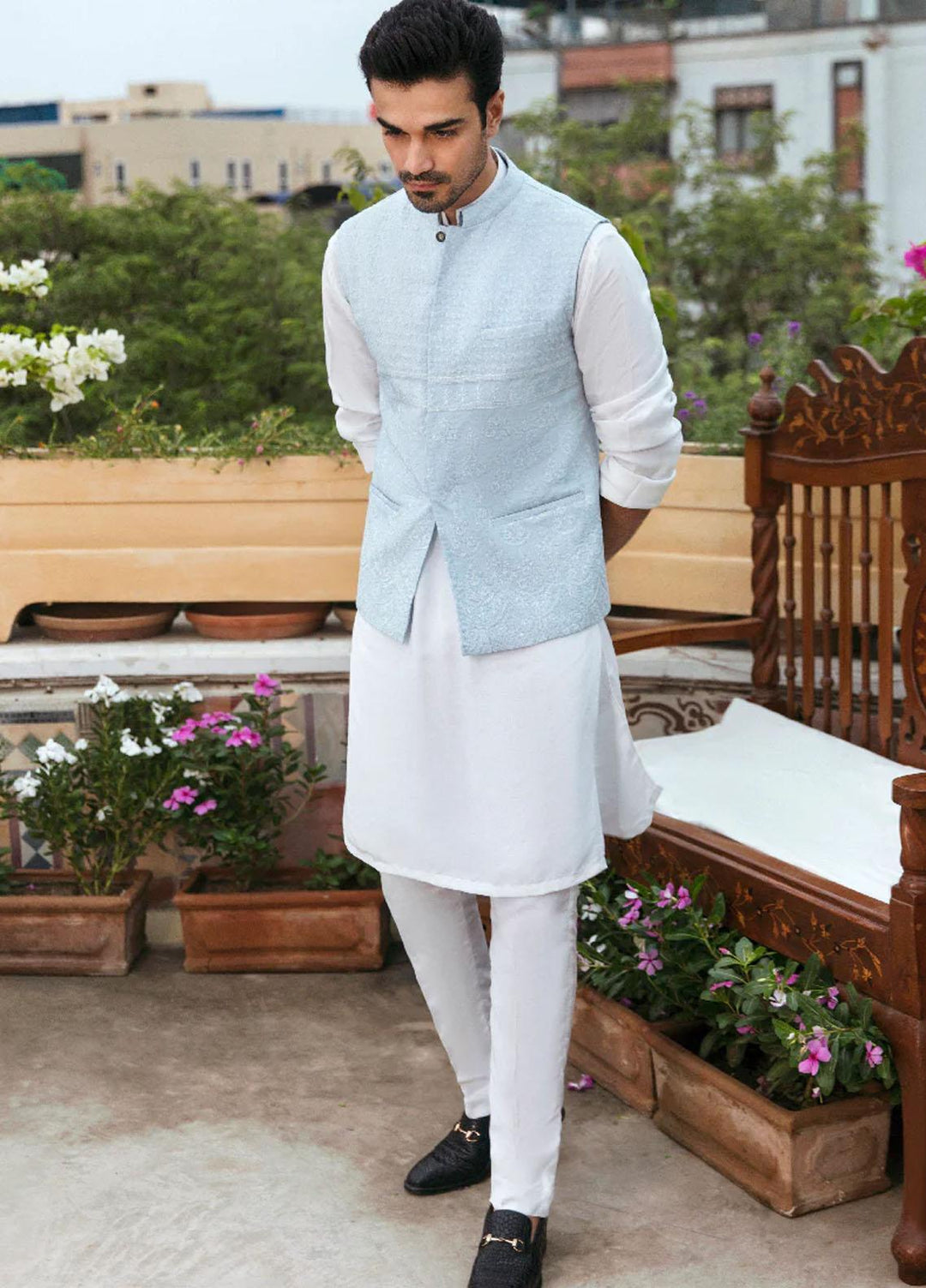 Qalamkar  Festive Waistcoat for Men -  QL22KHM MKW-07 WAISTCOAT