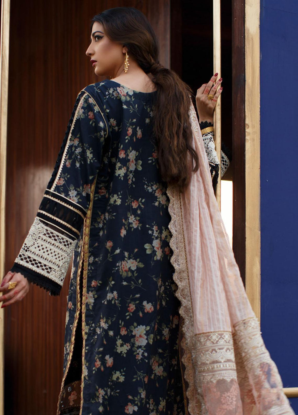 Qalamkar Embroidered Lawn Suits Unstitched 3 Piece QLM21LF FX-01 - Luxury Collection