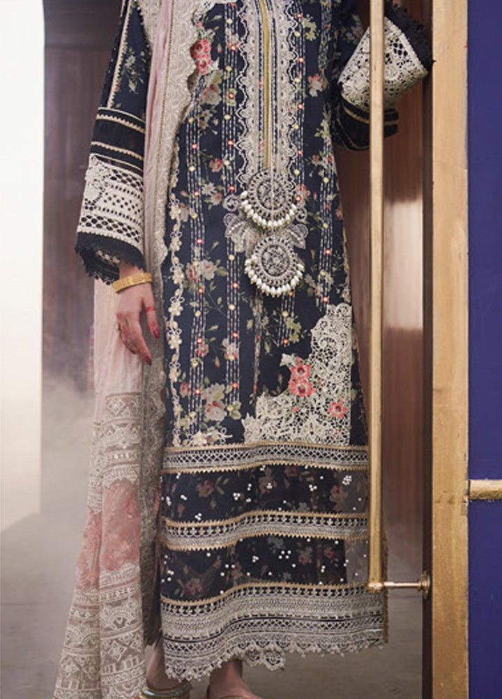 Qalamkar Embroidered Lawn Suits Unstitched 3 Piece QLM21LF FX-01 - Luxury Collection