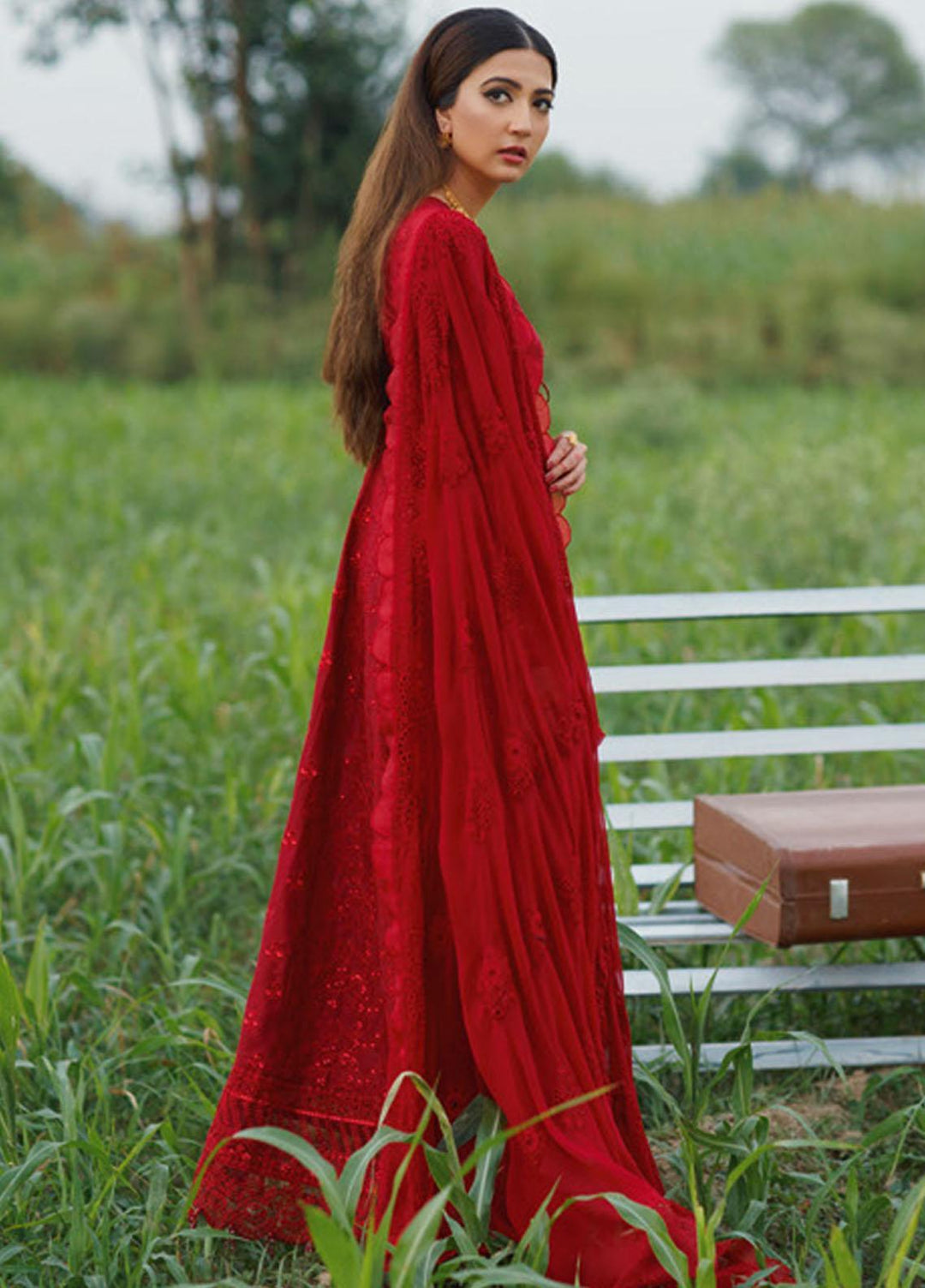 Qalamkar Embroidered Lawn Suits Unstitched 3 Piece QLM21LF FX-02 - Luxury Collection