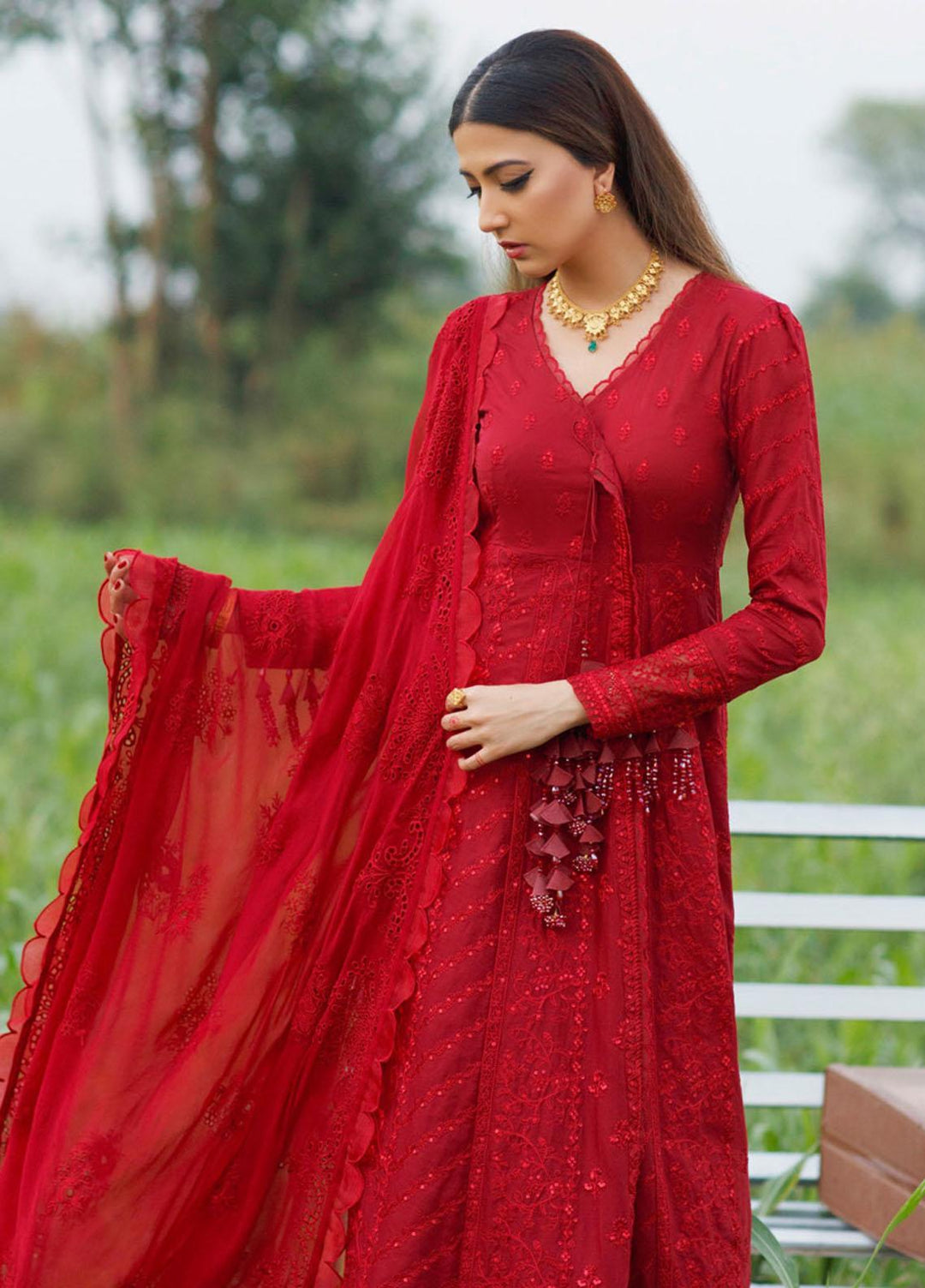 Qalamkar Embroidered Lawn Suits Unstitched 3 Piece QLM21LF FX-02 - Luxury Collection
